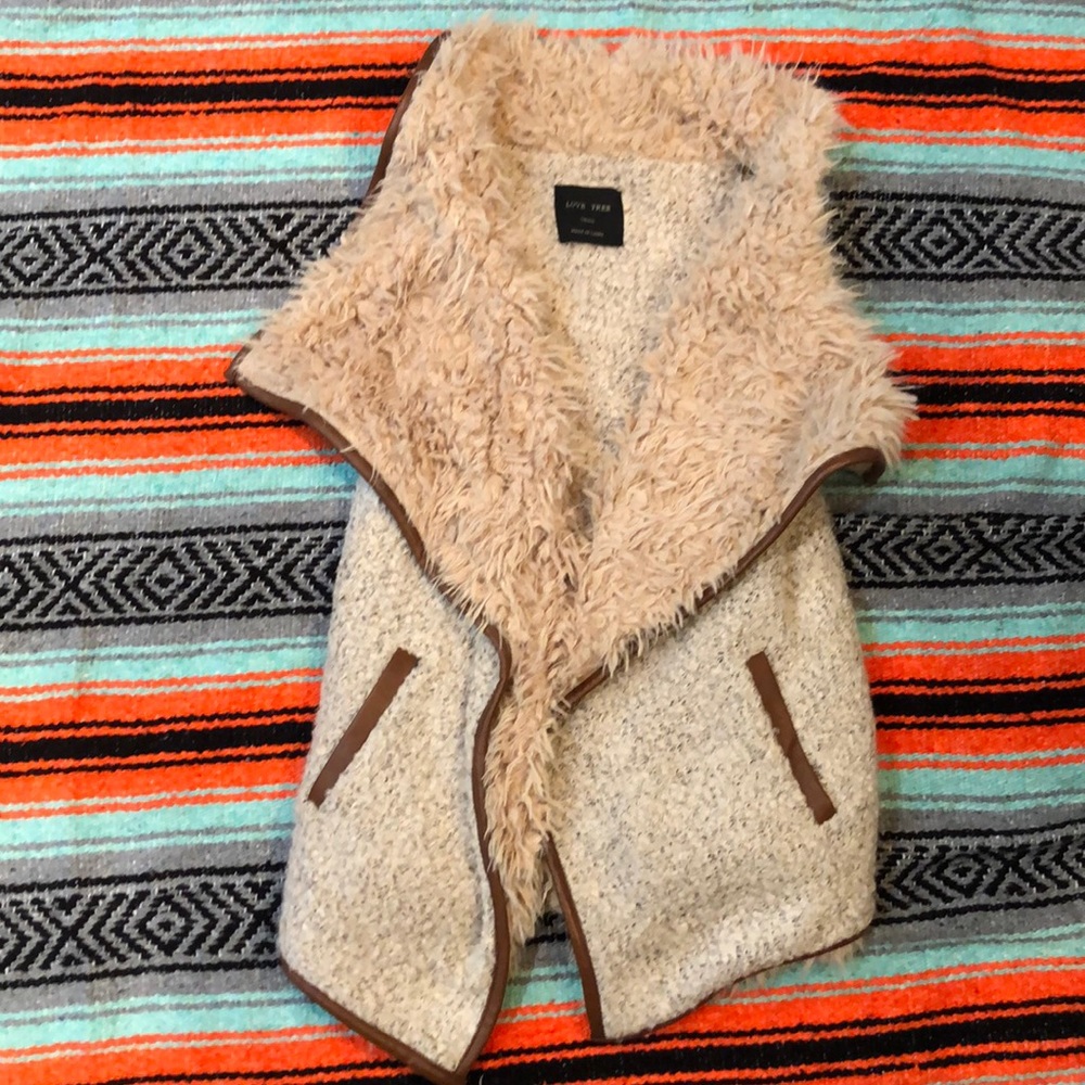 Faux fur wrap vest